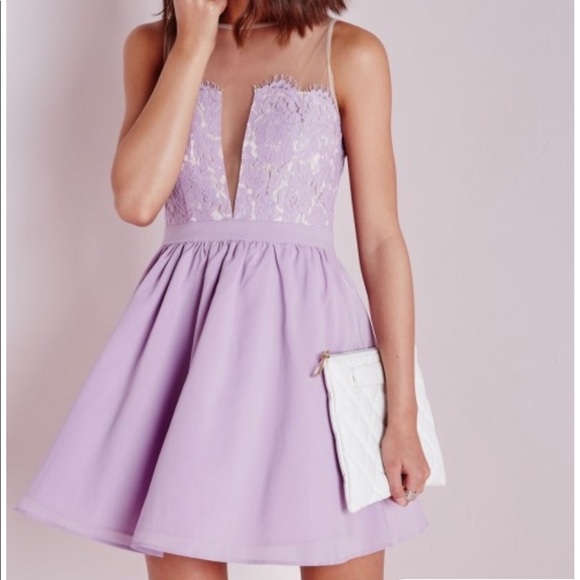 Missguided Dresses & Skirts - Purple lace misguided mini dress